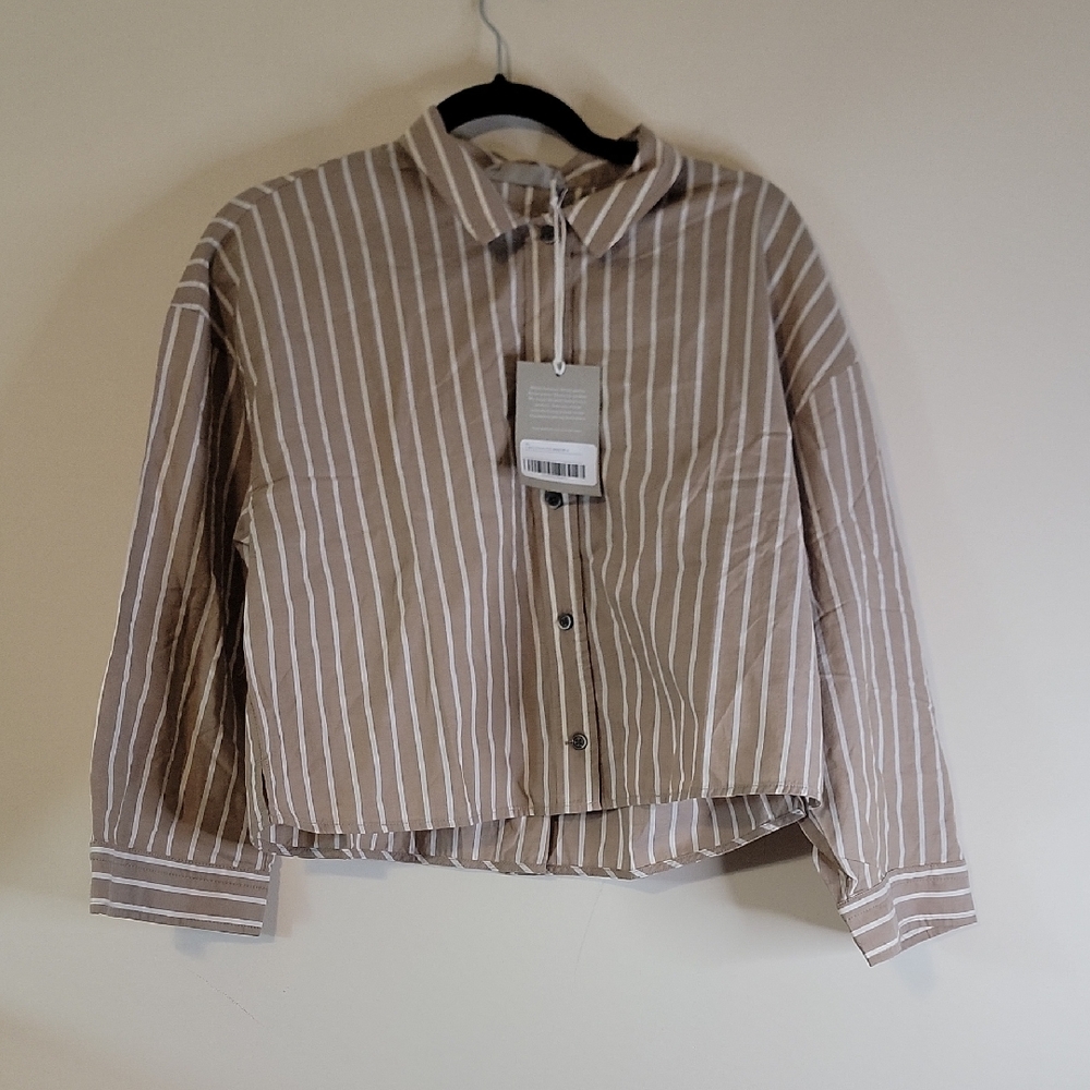 Everlane Beige Striped Women's Shirt NWT